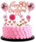 Tortendeko 80. Geburtstag Kuchen Topper Happy Birthday Deko für Frau - Rosa Rosegold Kuchendeko 80 Jahre