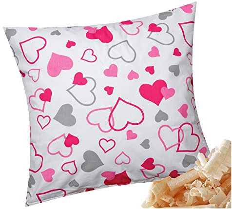 Heubergshop Zirbenkissen 40x40cm - Gefüllt mit Zirben - Kissen mit Zirbenflocken Zirbenspäne mit Reißverschluss (Zirbe-550-1)