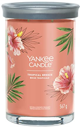 Yankee Candle Signature Duftkerze | große Tumbler-Kerze mit langer Brenndauer „Tropical Breeze“ | Soja-Wachs-Mix | Perfekte Geschenke für Frauen