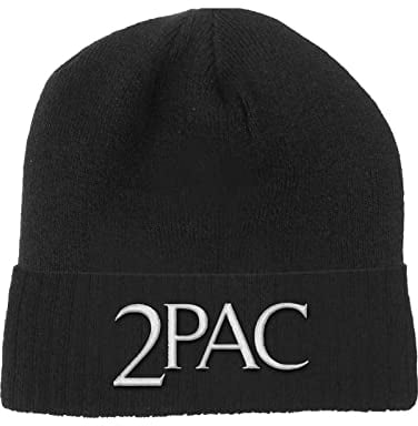 Tupac 2PAC Mütze Beanie Logo Nue offiziell Schwarz Unisex One Size