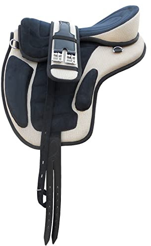 WILD RACE Freemax Sattel Baumloser Sattel/Treeless Saddle Freemax Saddle (17.5, (Beige-Black)