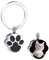 MeMeDIY Pfotenabdruck Gedenkurne Anhänger Schlüsselanhänger für Haustier Asche Benutzerdefiniertes Foto/Text/Datum Edelstahl Hund Katze Asche Schmuck mit Trichter Kit (Stil C: Silber)