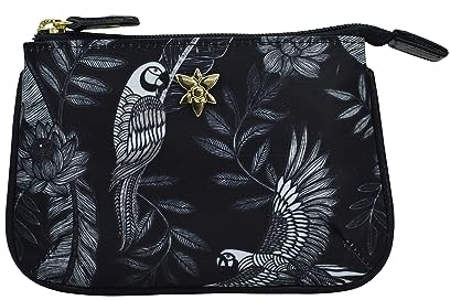 Anuschka Reise Etui mit Reißverschluss - Wanderlust Kollektion - Nylonstoff mit Leder Trim und Kunstdruck