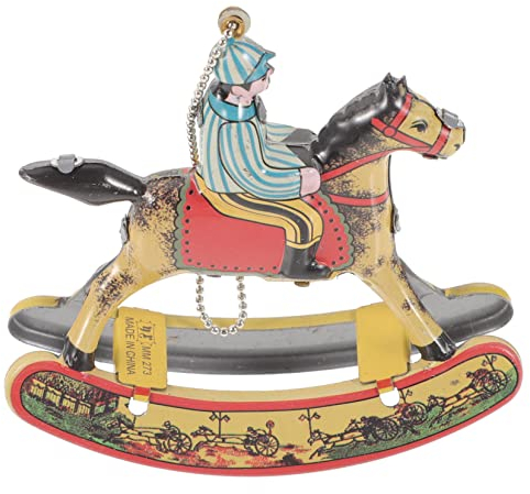 COHEALI Blechspielzeug Musikalische Karussell-pferdfigur Musikfigur Zum Aufziehen Süßes Pferdeornament Baby-schaukelpferd Tischdekoration Für Das Kinderzimmer Schmiedeeisen Eisenblech