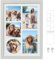 SONGMICS Bilderrahmen, 3 Passepartouts, Fotorahmen für mehere Bilder, Collage für Fotos in 10,2 x 15,2 cm oder 10,2 x 10,2 cm, spurenlose Wandhaken, 36,5 x 26 cm, vintageweiß RPF024W01
