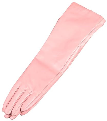 Gants Longs En Cuir Pour La Fête Des Femmes Gants Longs Gants En Cuir Multicolore, rose, XL-30cm