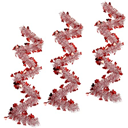 HOMSFOU Wohnkultur 6 Stück Love Tops Metallische Lametta-Girlande Heimdekoration Hochzeitsdekoration Romantische Lametta-Girlande Valentinstag-Girlande Dekoration Hochzeitskranz Girlande