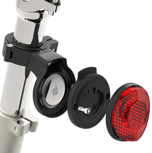 Anomat Airtag Bike Mount Hidden,Bicycle Rear Reflector Airtags Holder,Anti-Theft for Road Bike,Mountain Cycling,E-Scooter - Black