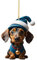 Dackel Deko Acryl Weihnachtsschmuck Dackel Weihnachtsdeko Christmas Decorations Hund Weihnachten Baumschmuck Weihnachtsdekoration für Zuhause und Auto Lustige Weihnachtskugeln Weihnachtsdackel