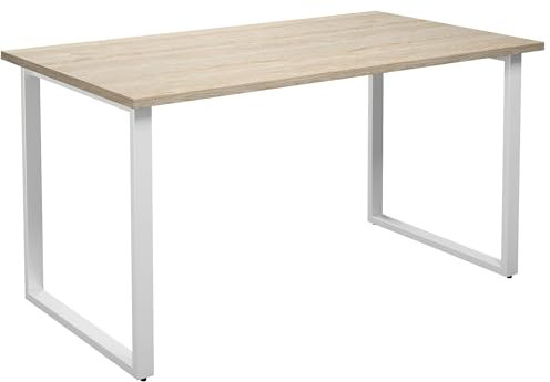 kaiserkraft | Mehrzwecktisch Duo-O | gerade Platte | Tiefe 800 mm | Breite 1400 mm | Eiche/weiß