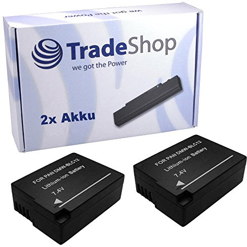 2X Trade-Shop Li-Ion Akku kompatibel mit Panasonic Lumix DMC-GX8A DMC-FZ200K,Lumix DMC-G6KK DMC-FZ2000 DMC-G70M DMC-G81 DMC-G81H DMC-G81M DMC-G80 G80M