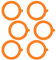 Molain Lot de 6 joints d'étanchéité en caoutchouc pour bocaux en verre, joints de rechange hermétiques en silicone pour bocaux - 9,4 cm (orange)
