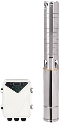 HEXEH 4 DC Tiefbrunnen Solar Wasserpumpe 110V 2HP 19m3/h MPPT Controller Edelstahl Laufrad Sun Power for Brunnen Wasserfall