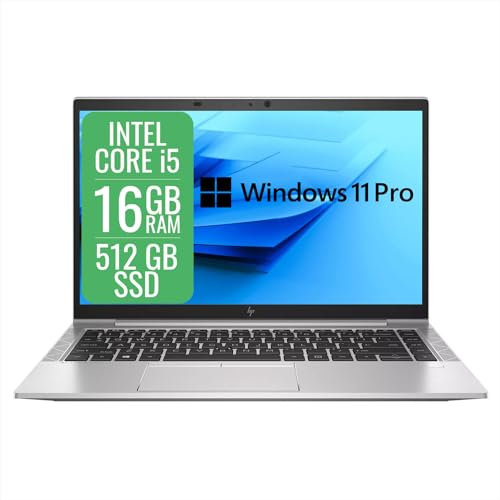 HP EliteBook Pc Portatile Notebook Business Intel i5-10210U, Ram 16Gb, SSD 512Gb, Laptop Display FHD da 14, WiFi, BT, Windows 11 Pro + Libre Office (Ricondizionato)