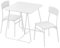 Baroni Home Juego Mesa de Cocina con 2 Sillas de Comedor, Conjuntos de Mueble de 3 Piezas, diseño Moderno, Ligero, balcòn, Restaurante, balcón, MDF y Acero, Montaje fácil, Blanco