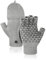 Kiiwah Winter Rutschfester Fingerlose Handschuhe, Unisex Convertible Thermo Halbfinger Handschuhe, Anti-Rutsch Strickhandschuhe für Damen und Herren Fahren Sport Outdoor(Grau)
