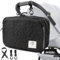 Kinderwagen Organizer, Universal Buggy Kinderwagentasche mit Verstellbaren Schultergurten und Rutschfester Klettverschluss, Große Kapazität für Windeln Spielzeug Babysachen und Mehr(Schwarz)