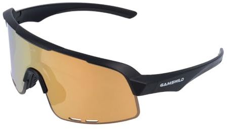Gamswild WS6046 Sportbrille Sonnenbrille TR90 Fahrradbrille Skibrille Damen Herren Unisex Einscheibenmodell| blau | pink| schwarz |