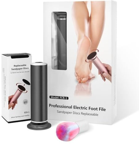 Electric Foot File Hard Skin Remover Adjustable Speed Electric Callus Remover for Feet Care Pedicure Tool Foot Sander with Replacement Sandpaper Discs (Black)