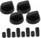 COLLBATH 4 Pack Universal Control Knobs with 12 Adapters Compatible Replacement Knobs for Gas Range Oven and Cooktop Black Cooker Knobs Replacement Parts