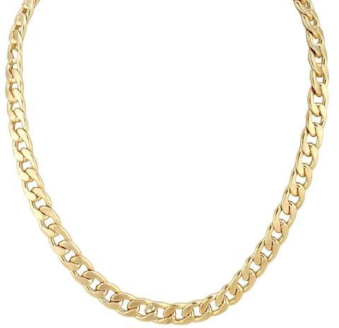 Mikovivi Goldkette für Damen, Exquisite Klobige Goldkette Modische Kubanische Gliederkette Hip-Hop-Kette Punk-Kette Schmuckgeschenke für Damen