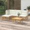 IKAYAA Gartenmöbel Set Bambus Garten Lounge Set Bambus Lounge möbel Outdoor Loungemöbel Balkon Gartensofa Bambus Ecklounge Outdoor mit Kissen-Creme-5-tlg