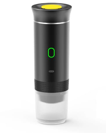 Cafetera Portatil, 3 en 1 cafetera capsulas,Para Cápsulas Pequeñas o Grandes y Café Molido Maquina de Cafe para Oficina, Viaje, Casa(Negro)