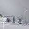 Chrom-Badewannenarmatur mit Deck-montierter Dusche, 3 Löcher, Warm- und Kaltwasser-Wannenarmatur für Badezimmer, moderne Duscharmatur, Chrom-Finish