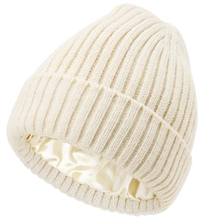 DRESHOW Satin Gefütterte Mütze für Damen Herren Winter Mütze für Unisex mit Seidigem Futter Beanie Weich und Warm für den Winter