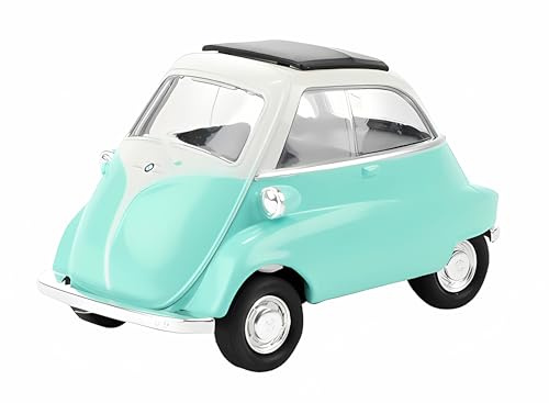 BMW Isetta 1955 Modellauto 9cm aus Metall mit Rückzugmotor Modell Auto Spielzeugauto Spielzeug Welly 4-Varianten 78 (Türkis)