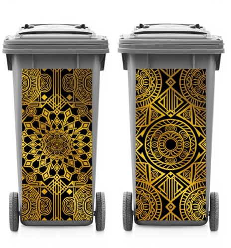ANATTASOUL 2Pcs Textures Spring Wheelie Bin Stickers for Bins Decorative | Waterproof,Dustbin Cover,14.9x 32.2,Adhesive,Large,Funny Decal for Bins, Fridge, Wall, Garden Outdoor, Indoor Decoration
