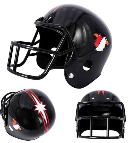 P'tit Clown - 24463 - Casque footballeur americain - Accessoire Déguisement Sportif Super Bowl, Rugby, Football US - Carnaval - Plastique - Noir
