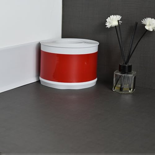 Vibsky Plinthe en PVC souple, 3 m x 8 cm, imperméable, moulure murale, panneau décoratif pour la maison, blanc