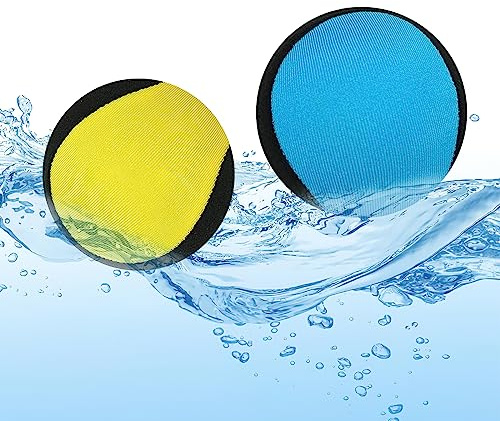 dellyy Wasser Bouncing Ball, 2 Stück Wasserball, Strandspielzeug, Beachball Set, Strandspiele für Kinder, Jugendliche und Erwachsene, Schnell Trocknender Lycra-Ball