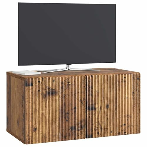 vidaXL Wandmontierter TV-Schrank Altholz 59,5 x 31 x 30 cm, Wohnzimmer, Moderne Entertainment-Wand, rechteckige TV-Konsole, stylischer Stauraum, hängender Schrank