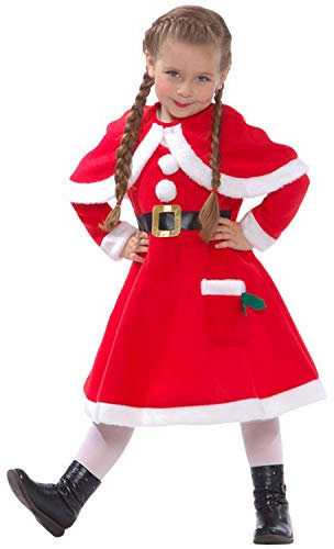 Morph Nikolaus Kostüm Kinder, Weihnachtskostüm Mädchen, Weihnachtsfrau Kostüm Kinder, Weihnachtsmann Kleid Mädchen, Weihnachtskostüm Kind, Weihnachtskleid, 7-9 Jahre