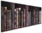 Wallario Küchenrückwand aus Glas 125 x 50 cm, Motiv: Bücherregal mit Alten Büchern | Spritzschutz abwischbar & pflegeleicht