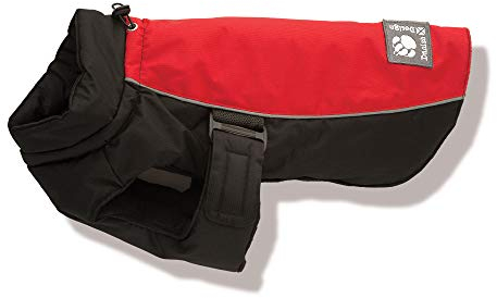 Danish Design Red Sports Hunde-/Welpenmantel, maschinenwaschbar, Verstellbarer Verschluss, lichtreflektierend, luxuriös, 60 cm, Rot