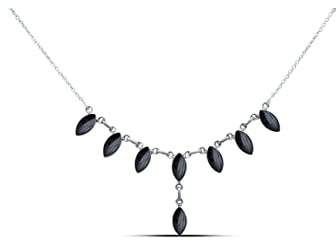 mantraroma Kette 925 Silber Edelstein Collier Silber Damen Sterling Silber Halskette Geschenk (MCO-004)