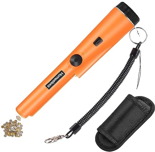 Homealexa Detector de Metales Portátil, Pinpointer exploración de 360° IP66 Detectores de punteros de Metal a Prueba de Agua Accesorios de Herramientas para Gold Coin Treasure Hunt Junior Adultos