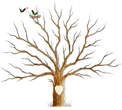 bdrsjdsb Hochzeit Fingerabdruck Baum Malerei Gästebuch Alternative DIY Signatur Leinwand Poster
