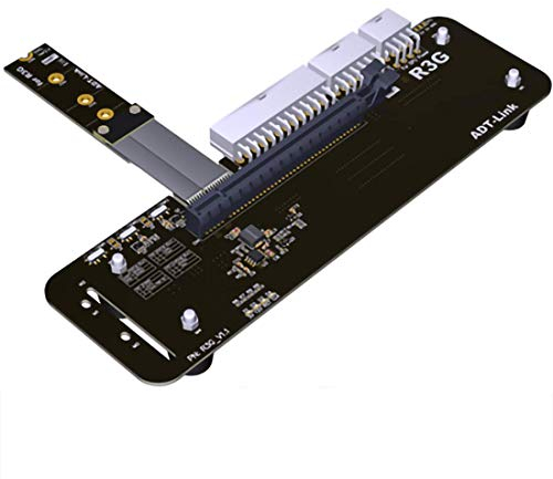ADT-Link M.2 key M NVMe External Graphics Card Stand Bracket with PCIe3.0 x4 Riser Cable 25cm 50cm 32Gbs For ITX STX NUC VEGA64 GTX1080ti (25CM,R43SG-TU)