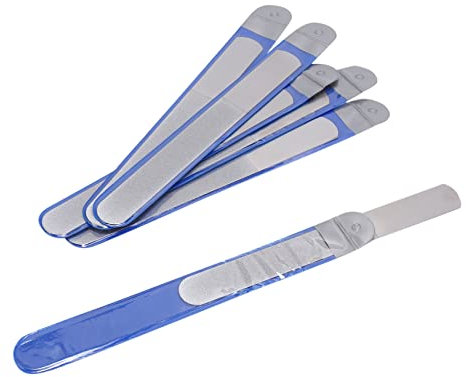 6 limas de uñas de acero inoxidable de doble cara, de uñas de metal, de manicura para familia y viajes