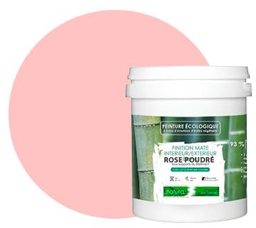BOX DECO COULEURS Peinture naturelle écologique intérieur extérieur aspect mat Natura - 1L, Rose Poudré