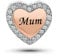 MiniJewelry Crystal Clear Cubic Zirconia Rose Gold Love Heart Charms Compatible with Pandora Charms Bracelets Mum Women Mothers Day Birthday