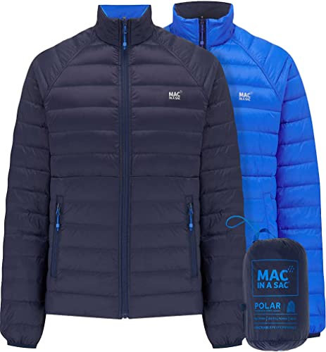 Mac in a Sac Polar Men's Packable Down Jacket, Navy Saxe Blue, XS