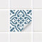 Alwayspon Wasserdichter Vinyl-Fliesenaufkleber, abziehen und aufkleben, selbstklebender Fliesen-Transfer-Aufkleber für Küche, Badezimmer, Wohnzimmer, Boho-Stil, 20 x 20 cm x 25 Stück, Blau