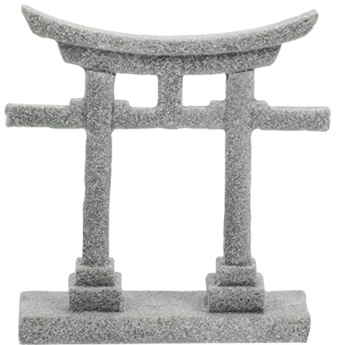 Operitacx Ornamente Fisch Garten Ornament Landschaft Künstliche Aquarium Dekoration Architektur Japan Garten Feature LED Terrarium Hohes Aquarium Substrat Mini Weihnachten Grau