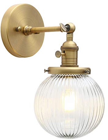 Yosoan Wandbeleuchte geriffeltes Klarglas Industrie Loft-Wandlampen aus Industrial-Design und Vintage-Flair Wandbeleuchtung Leuchte, Innenleuchte (antike Farbe-)