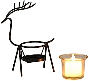 Deko Kerzenleuchter Rentier-Kerzenhalter, Teelicht, Hirsch, Metall, Eisen, Kerzenhalter, Weihnachten, Hochzeit, Zuhause, Couchtisch-Dekoration Kerzenleuchter/Kerzenständer (Color : B)